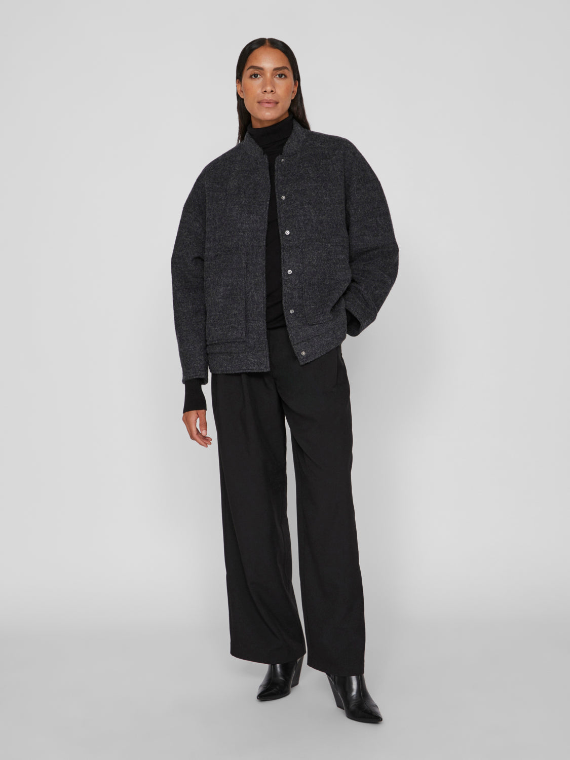 VICECILIE Jacket - Dark Grey Melange